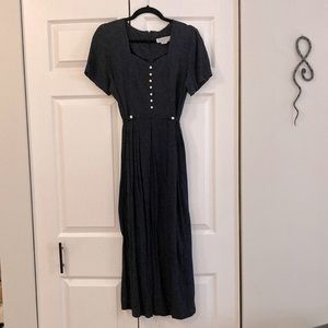 Vintage Polka Dot Maxi Dress with Sweetheart Neckline